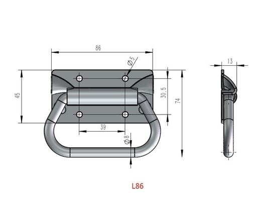 L86mm المجلفن للطي مجلس الوزراء آلة الكربون الصلب سحب مقابض الصدر